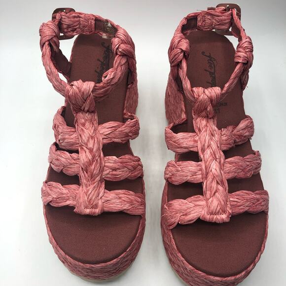 Free People Raffia Rendevous  Braided Platform Sandal Pink 41/11 - Picture 1 of 6